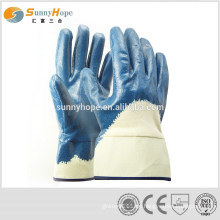 Sicherheitsmanschette blau Nitril beschichtete Handschuhe für den Winter